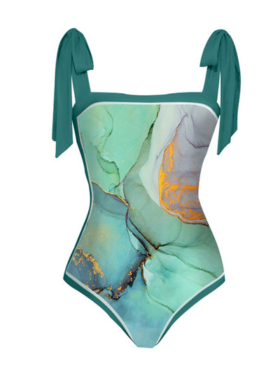 Ženski retro kupaći kostim i suknja Zelena blagdanska haljina za plažu Dizajnerski kupaći kostim Vintage ljetna odjeća za surfanje