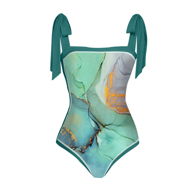 Ženski retro kupaći kostim i suknja Zelena blagdanska haljina za plažu Dizajnerski kupaći kostim Vintage ljetna odjeća za surfanje