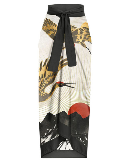 Μόδα εμπριμέ μπικίνι με φιόγκο 2022 Ρετρό μαγιό με κοψίδι με τετράγωνο λαιμό, χωρίς ραφές, ψηλόμεσο