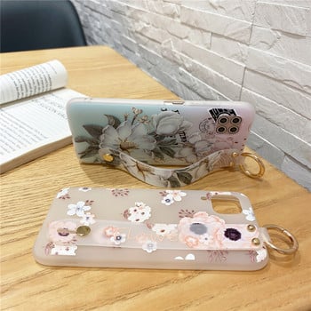 Θήκη καρπού για Xiaomi Mi 11 Lite 11 Ultra 10 Pro 9 Lite Θήκες Soft Silicone For Xiaomi POCO M3 Luxury Flowers Cover