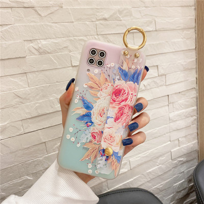 Θήκη καρπού για Xiaomi Mi 11 Lite 11 Ultra 10 Pro 9 Lite Θήκες Soft Silicone For Xiaomi POCO M3 Luxury Flowers Cover