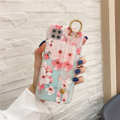 Θήκη καρπού για Xiaomi Mi 11 Lite 11 Ultra 10 Pro 9 Lite Θήκες Soft Silicone For Xiaomi POCO M3 Luxury Flowers Cover