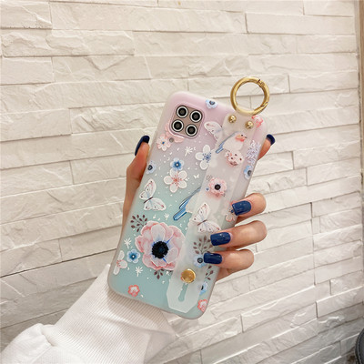 Θήκη καρπού για Xiaomi Mi 11 Lite 11 Ultra 10 Pro 9 Lite Θήκες Soft Silicone For Xiaomi POCO M3 Luxury Flowers Cover