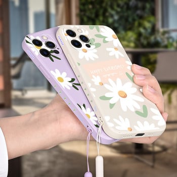 Για Xiaomi Mi12t Pro Cover Flower Liquid Silicone Case για Xiaomi Mi 11 Lite 5G NE mi 12t 11t 10 12s pro ultra Case With Ladyard