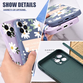 Για Xiaomi Mi12t Pro Cover Flower Liquid Silicone Case για Xiaomi Mi 11 Lite 5G NE mi 12t 11t 10 12s pro ultra Case With Ladyard