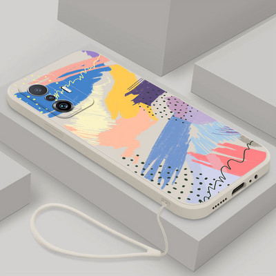 За Xiaomi Mi 12t Pro Cover Цветен течен силиконов калъф за Xiaomi Mi 11 Lite 5G NE Mi12t Mi 11t 11 12 10 Pro Калъф с Landyard
