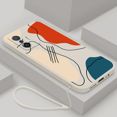 За Xiaomi Mi 12t Pro Cover Цветен течен силиконов калъф за Xiaomi Mi 11 Lite 5G NE Mi12t Mi 11t 11 12 10 Pro Калъф с Landyard