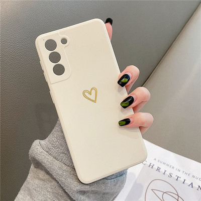 Θήκη τηλεφώνου Love Heart για Samsung Galaxy A52 A72 S21 Plus S20 FE A32 A51 A71 Note 20 Ultra S22 Candy Color Μαλακό ματ πίσω κάλυμμα