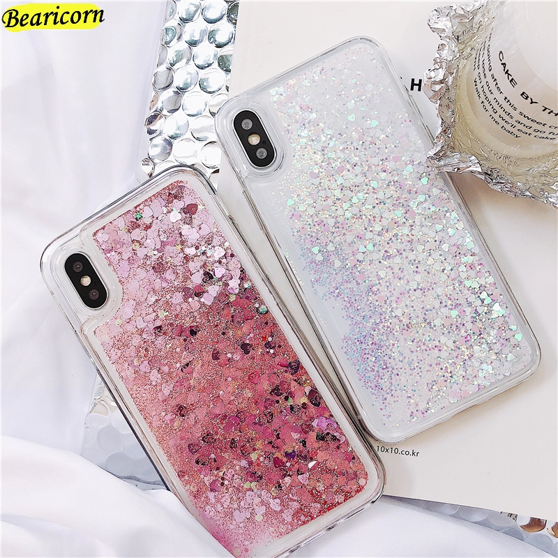 Течен силиконов калъф за телефон Xiaomi Redmi Note 9s 8T 9 8 7 6 5 Pro Max 5A 4 4X 4G 5G течащ блясък водоустойчив капак