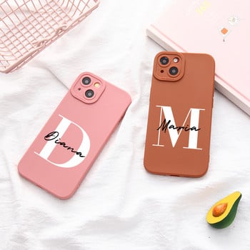 Εξατομικευμένο Cursive Name Initial Case for iPhone 14 13 12 11 Pro Max 7 8 Plus X XS XR Soft Phone Cover for iPhone 14 Pro Max