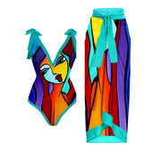 Μόδα ολόσωμο γυναικείο μαγιό 2022 Νέο σέξι σετ μπικίνι Γιορτινή φούστα Deep-v Καλοκαιρινά μαγιό Καλοκαιρινό φόρεμα για σέρφινγκ