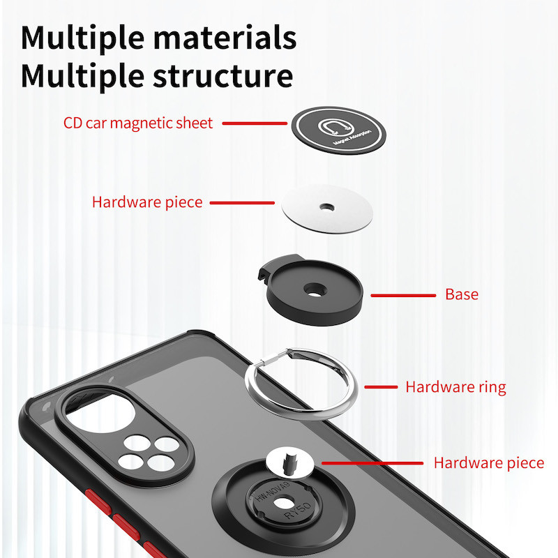 Θήκη βάσης δακτυλίου για Huawei P30 Pro P40 P20 Pro Matet 20 Honor 30 40 Nova 6 7 8 8i Matte Auto Focus σιλικόνης κάλυμμα τηλεφώνου