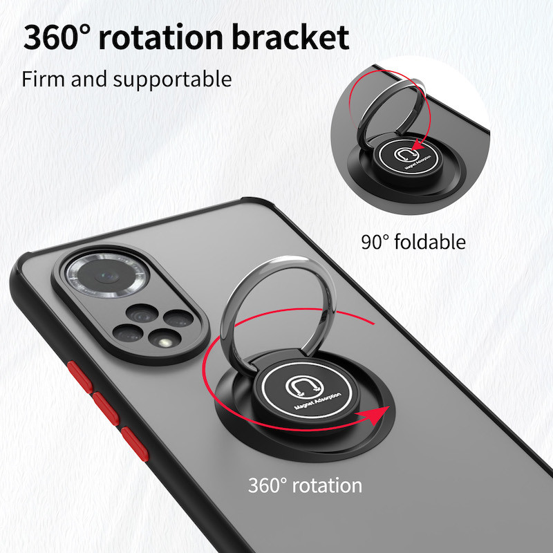 Θήκη βάσης δακτυλίου για Huawei P30 Pro P40 P20 Pro Matet 20 Honor 30 40 Nova 6 7 8 8i Matte Auto Focus σιλικόνης κάλυμμα τηλεφώνου