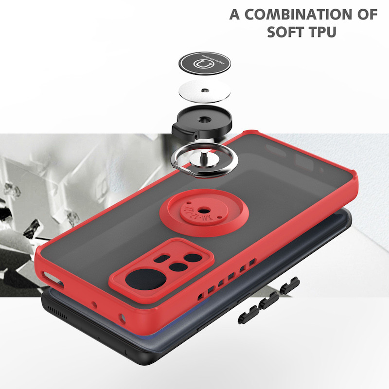 Matinis magnetinis telefono dėklas, skirtas Xiaomi Redmi Note 10 ProMax 11 12 K50 POCO X3 F3 F4 M3 M4 NFC GT 5G metalinio žiedo laikiklio dangtelis Funda