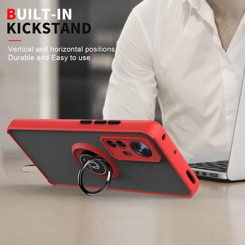 Matinis magnetinis telefono dėklas, skirtas Xiaomi Redmi Note 10 ProMax 11 12 K50 POCO X3 F3 F4 M3 M4 NFC GT 5G metalinio žiedo laikiklio dangtelis Funda