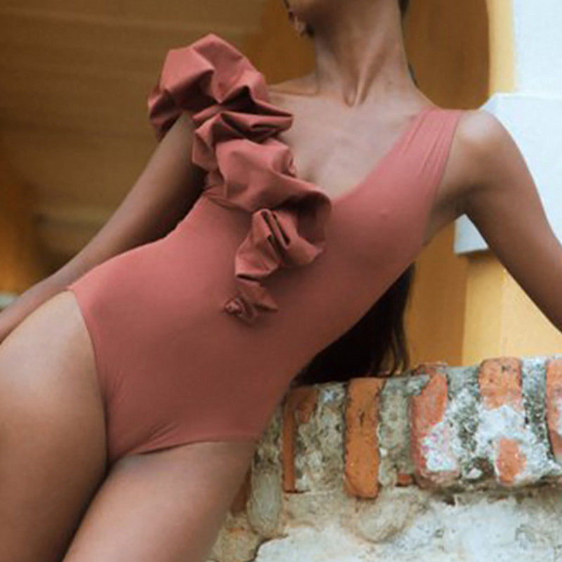 Jednobojni remen, uski bikini visokog struka, kratki bešavni komad odjeće za bazen Ženski modni plisirani kupaći kostim s mjehurićima Chic bez leđa