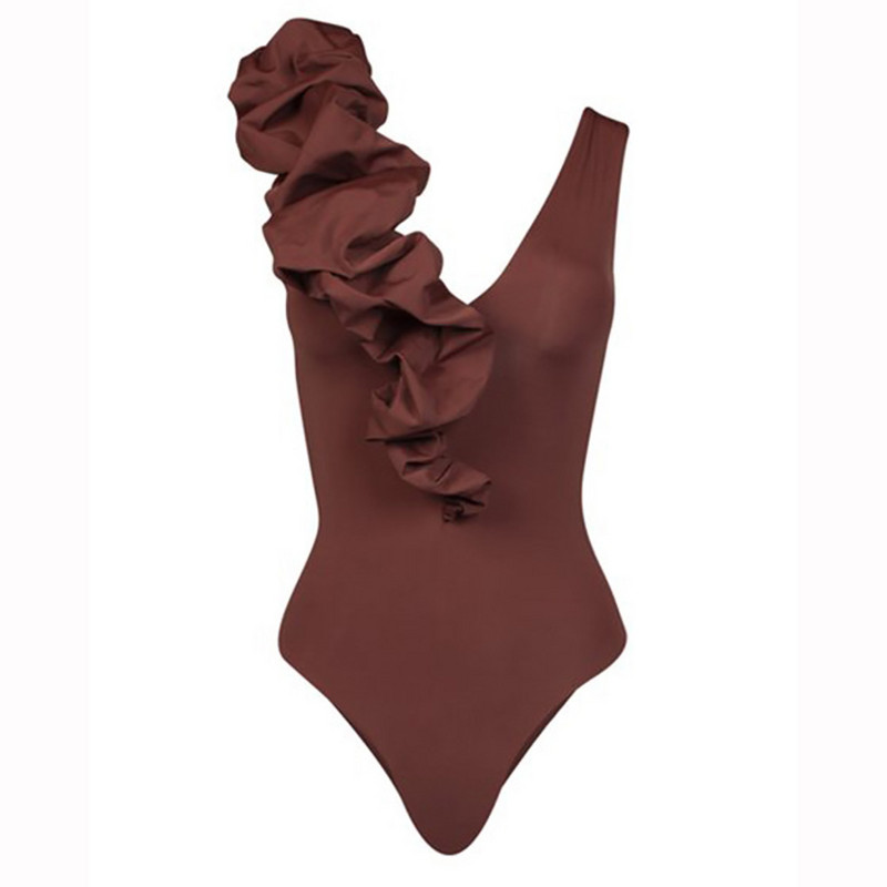 Jednobojni remen, uski bikini visokog struka, kratki bešavni komad odjeće za bazen Ženski modni plisirani kupaći kostim s mjehurićima Chic bez leđa