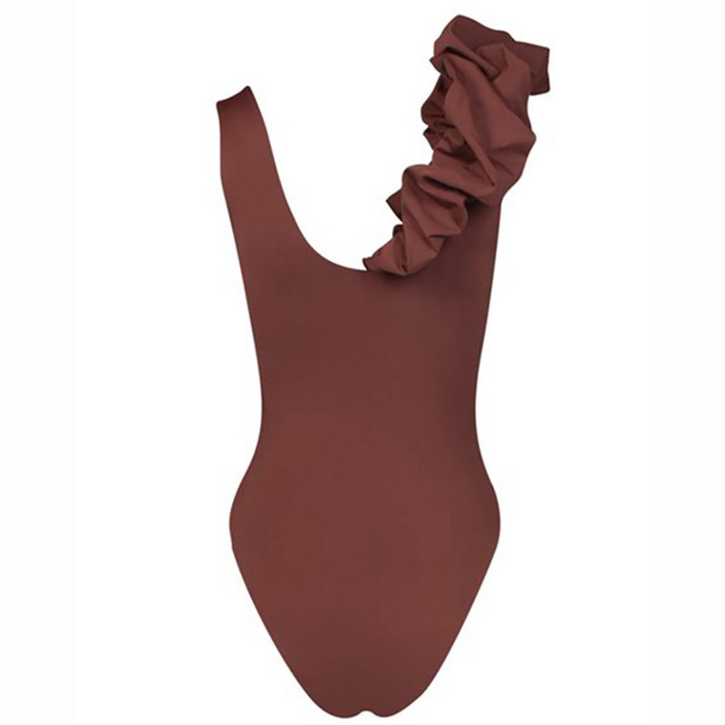 Jednobojni remen, uski bikini visokog struka, kratki bešavni komad odjeće za bazen Ženski modni plisirani kupaći kostim s mjehurićima Chic bez leđa