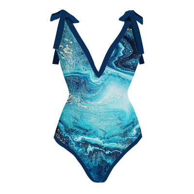 Ženski retro kupaći kostim sa suknjom Plava blagdanska haljina za plažu Dizajnerski kupaći kostim Ljetna odjeća za surfanje