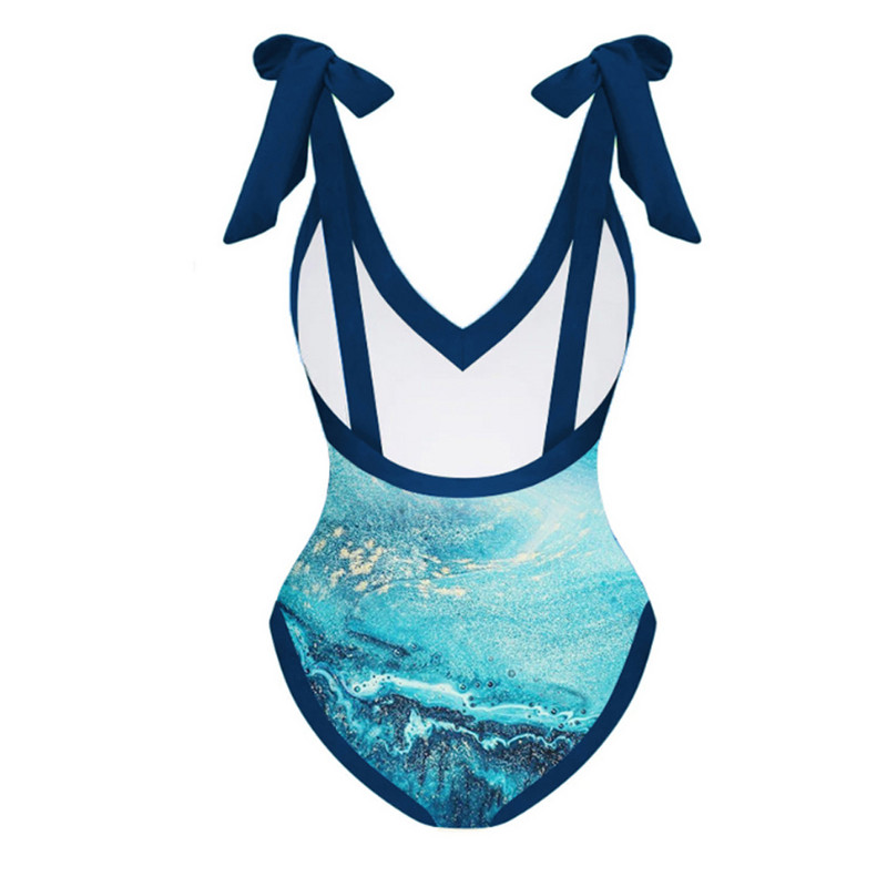 Ženski retro kupaći kostim sa suknjom Plava blagdanska haljina za plažu Dizajnerski kupaći kostim Ljetna odjeća za surfanje