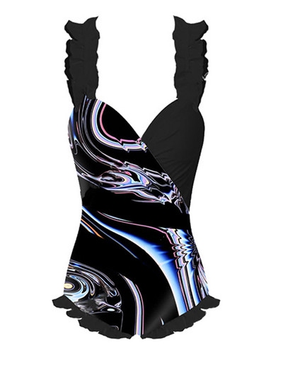 Costum de baie și fustă dintr-o singură bucată, cu imprimeu negru, rochie de plajă de vacanță, costum de baie de designer, îmbrăcăminte pentru surf de vară