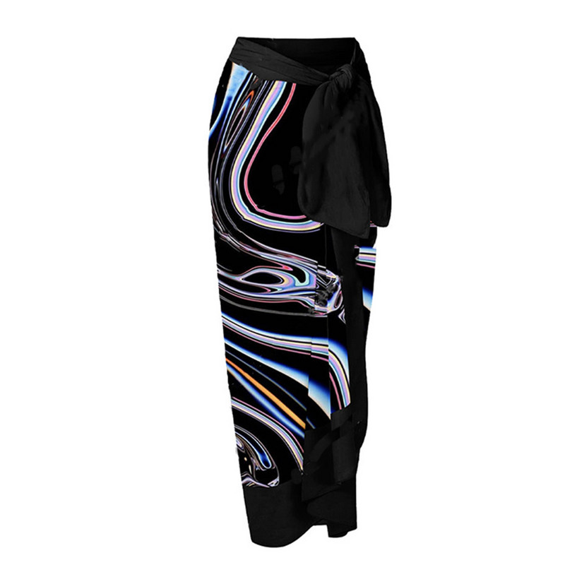 Costum de baie și fustă dintr-o singură bucată, cu imprimeu negru, rochie de plajă de vacanță, costum de baie de designer, îmbrăcăminte pentru surf de vară