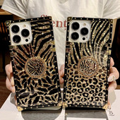Θήκη τηλεφώνου Luxury Glitter Leopard για iPhone 14 13 Pro Max 11 12 Mini XS XR iphone13 iphone 8 7 Plus 6 X Women Girls Back cover
