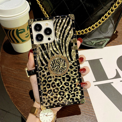 Θήκη τηλεφώνου Luxury Glitter Leopard για iPhone 14 13 Pro Max 11 12 Mini XS XR iphone13 iphone 8 7 Plus 6 X Women Girls Back cover