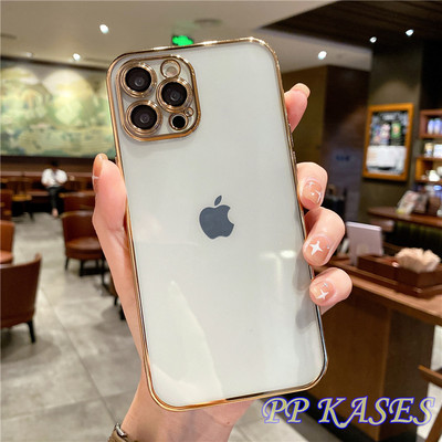 Луксозен позлатен калъф за телефон с галванично покритие за iPhone 14 13 12 Pro Max 11 X Xsmax XR 8 7 Plus Mirror Flip Coque Защита на обектива