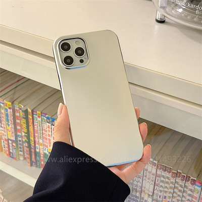 Луксозен позлатен калъф за телефон с галванично покритие за iPhone 14 13 12 Pro Max 11 X Xsmax XR 8 7 Plus Mirror Flip Coque Защита на обектива