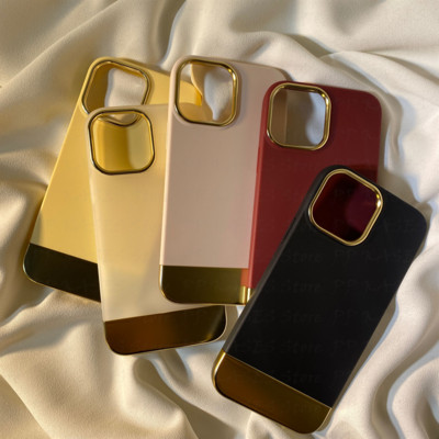 Луксозен моден галваничен златен 3-в-1 калъф за телефон Мек силикон за iPhone 14 13 12 11 Pro Max XS XR 8 7 Plus Colorful Funda
