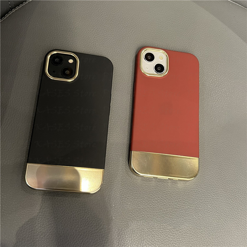 Луксозен моден галваничен златен 3-в-1 калъф за телефон Мек силикон за iPhone 14 13 12 11 Pro Max XS XR 8 7 Plus Colorful Funda