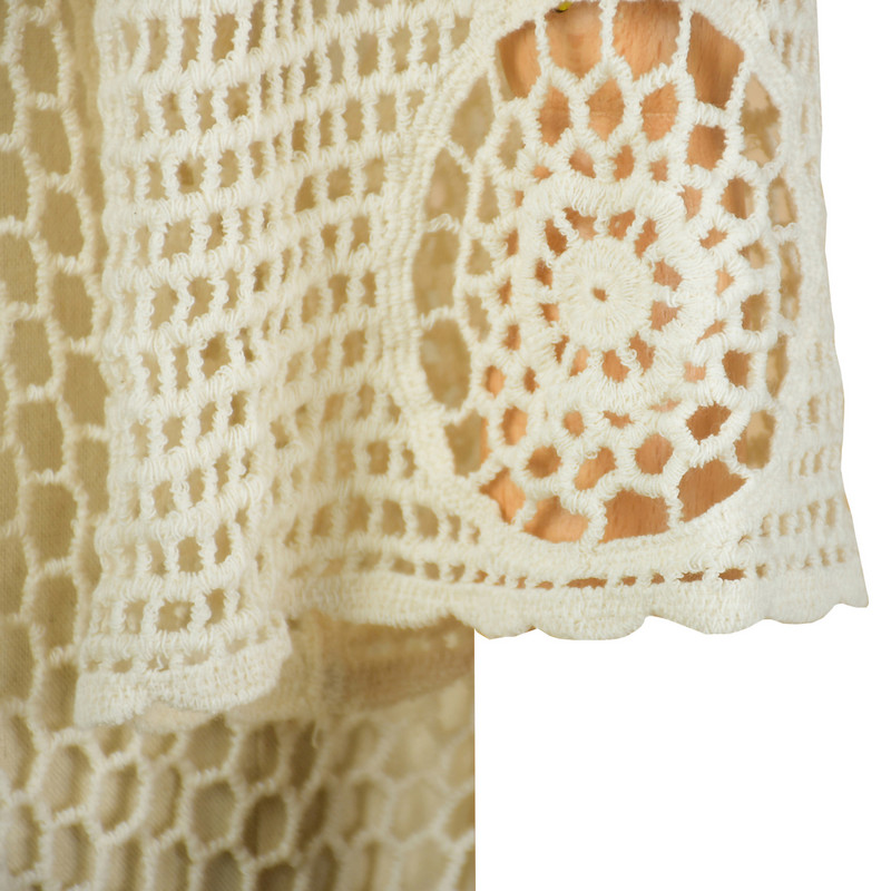 Női áttetsző takaró ruha Strandruha rövid ujjú geometrikus szexi nyári horgolt tunika strandruha női fürdőruha