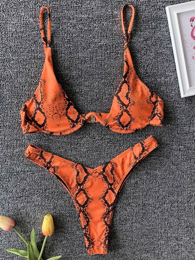 Sexy Neon V-bar Underwired Bikini 2023 Γυναικείο μαγιό με ραβδώσεις Γυναικεία στρινγκ μαγιό Σετ μπικίνι δύο τεμαχίων Push up Μαγιό