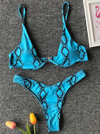 Sexy Neon V-bar Underwired Bikini 2023 Γυναικείο μαγιό με ραβδώσεις Γυναικεία στρινγκ μαγιό Σετ μπικίνι δύο τεμαχίων Push up Μαγιό