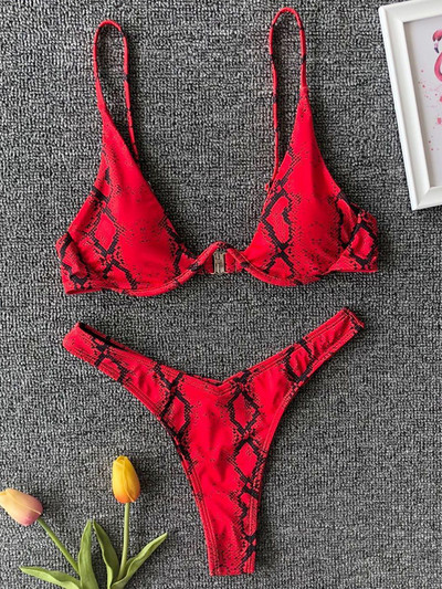 Sexy Neon V-bar Underwired Bikini 2023 Γυναικείο μαγιό με ραβδώσεις Γυναικεία στρινγκ μαγιό Σετ μπικίνι δύο τεμαχίων Push up Μαγιό