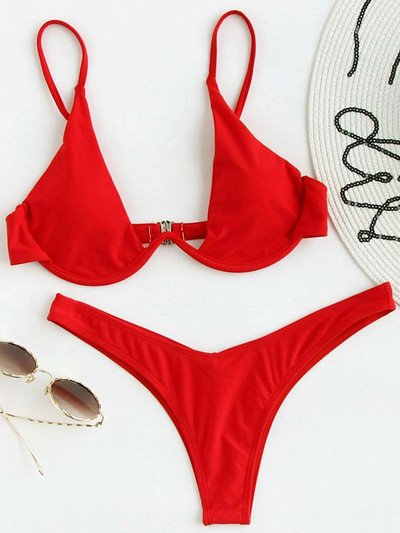 Sexy Neon V-bar Underwired Bikini 2023 Γυναικείο μαγιό με ραβδώσεις Γυναικεία στρινγκ μαγιό Σετ μπικίνι δύο τεμαχίων Push up Μαγιό