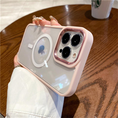 Oriģināls caurspīdīgs magnētiskais apvalks iPhone 12 13 Pro MAX mīkstajam silikona buferim Magsafe bezvadu uzlādes pretdetonācijas vāciņam