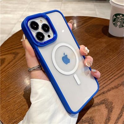 Γνήσιο διαφανές μαγνητικό κέλυφος για iPhone 12 13 Pro MAX Soft Silicone Bumper For Magsafe Wireless Charging Anti-knock κάλυμμα