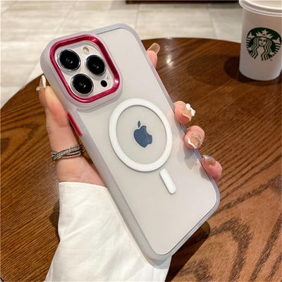 Γνήσιο διαφανές μαγνητικό κέλυφος για iPhone 12 13 Pro MAX Soft Silicone Bumper For Magsafe Wireless Charging Anti-knock κάλυμμα