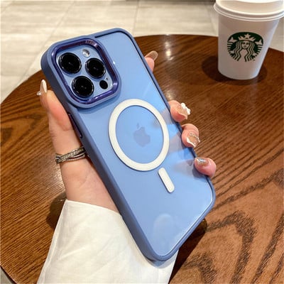 Γνήσιο διαφανές μαγνητικό κέλυφος για iPhone 12 13 Pro MAX Soft Silicone Bumper For Magsafe Wireless Charging Anti-knock κάλυμμα