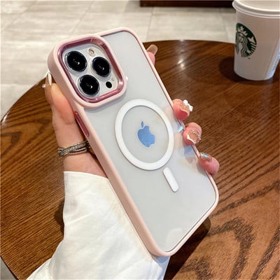 Γνήσιο διαφανές μαγνητικό κέλυφος για iPhone 12 13 Pro MAX Soft Silicone Bumper For Magsafe Wireless Charging Anti-knock κάλυμμα