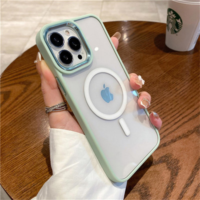 Γνήσιο διαφανές μαγνητικό κέλυφος για iPhone 12 13 Pro MAX Soft Silicone Bumper For Magsafe Wireless Charging Anti-knock κάλυμμα