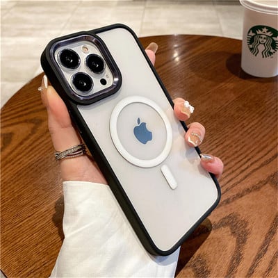 Γνήσιο διαφανές μαγνητικό κέλυφος για iPhone 12 13 Pro MAX Soft Silicone Bumper For Magsafe Wireless Charging Anti-knock κάλυμμα