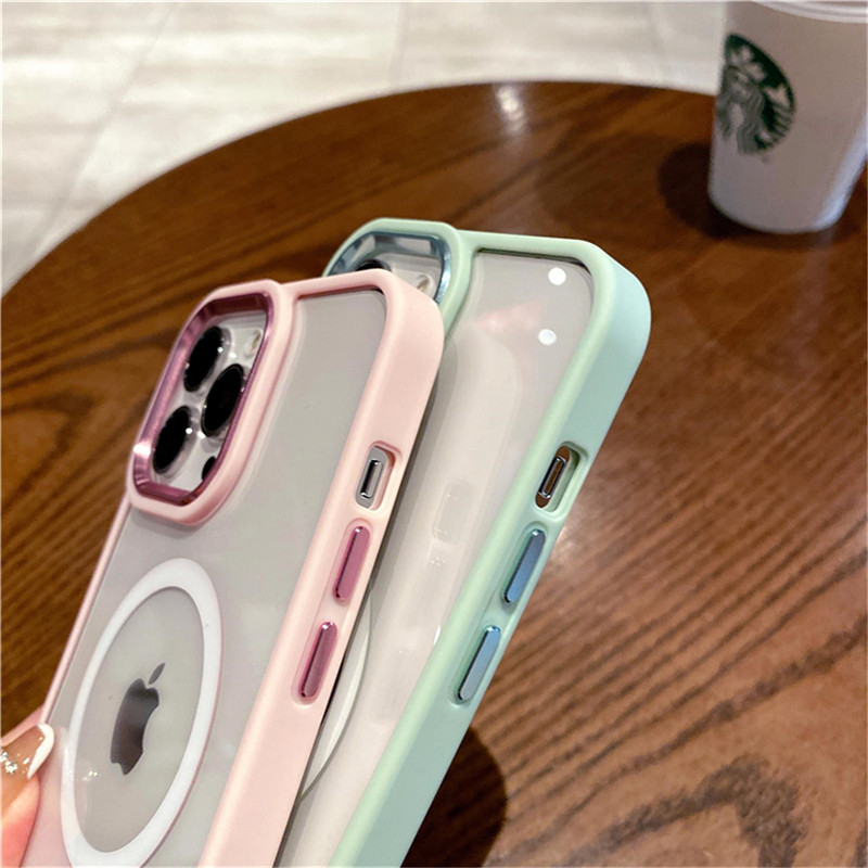 Γνήσιο διαφανές μαγνητικό κέλυφος για iPhone 12 13 Pro MAX Soft Silicone Bumper For Magsafe Wireless Charging Anti-knock κάλυμμα