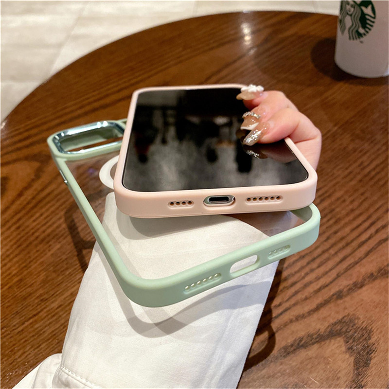 Γνήσιο διαφανές μαγνητικό κέλυφος για iPhone 12 13 Pro MAX Soft Silicone Bumper For Magsafe Wireless Charging Anti-knock κάλυμμα