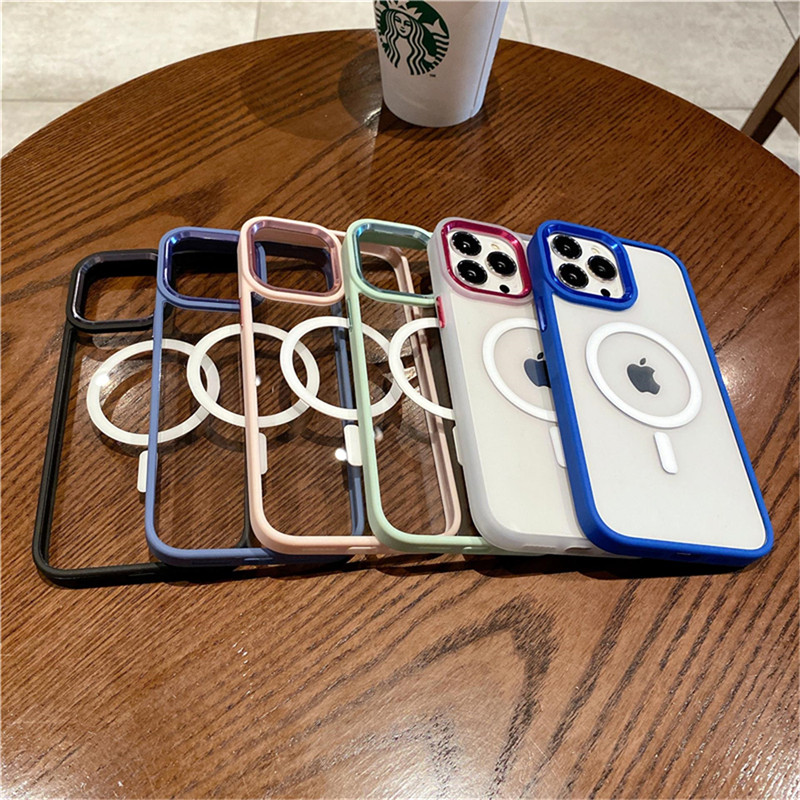 Γνήσιο διαφανές μαγνητικό κέλυφος για iPhone 12 13 Pro MAX Soft Silicone Bumper For Magsafe Wireless Charging Anti-knock κάλυμμα