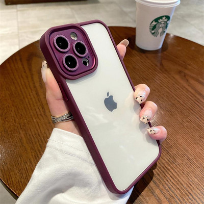 Za iphone 13 12 Pro Max Case Luksuzna prozirna akrilna svjetlucava metalna zaštita za leće Otporan na udarce Bumper poklopac Dodaci Funda