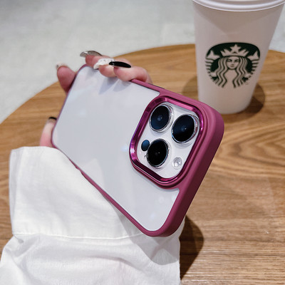 Επίσημη διαφανής θήκη πανοπλίας για iPhone 14 13 12 Mini 11Pro Max 13 Θήκη Hard Acrylic Clear BackPanel Μεταλλικό κάλυμμα πλαισίου κάμερας