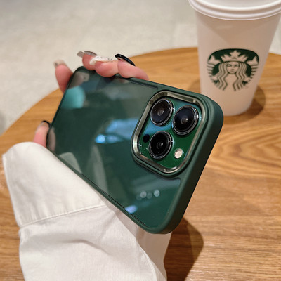 Επίσημη διαφανής θήκη πανοπλίας για iPhone 14 13 12 Mini 11Pro Max 13 Θήκη Hard Acrylic Clear BackPanel Μεταλλικό κάλυμμα πλαισίου κάμερας